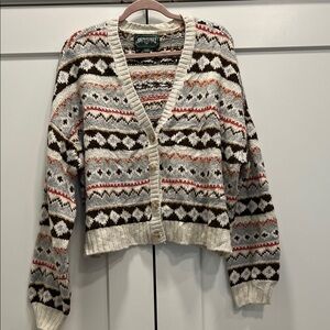 American Eagle Outfitters soft &cozy fairisle Cardigan sweater button up XL Y2k